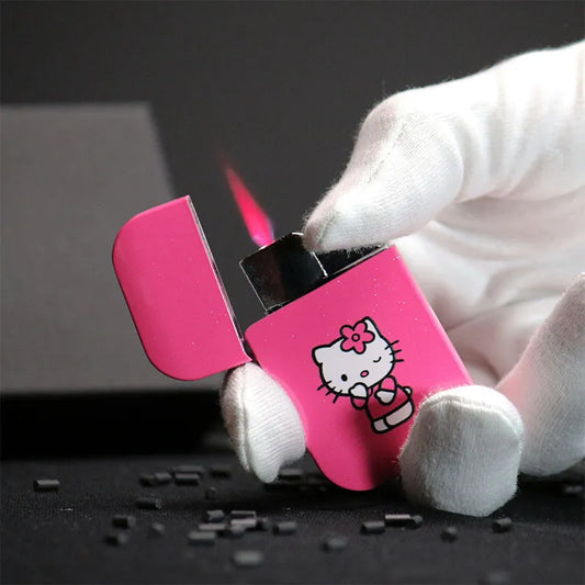 Personalized Hello Kitty lighter with pink flame